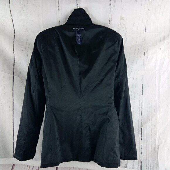Banana Republic Stretch Womens Size 0 Wool Blend 2 Btn Black Suit Blazer Jacket - Picture 13 of 13